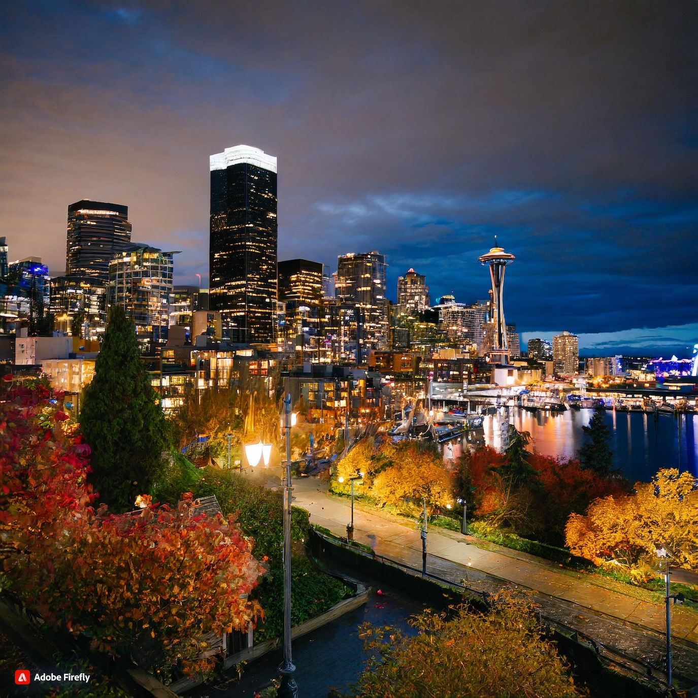  Firefly Night time at Pike Place Market in Seattle, Washington during the fall 4108